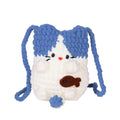 Unique and niche fashion crossbody bag, cute kitten knitted bag.