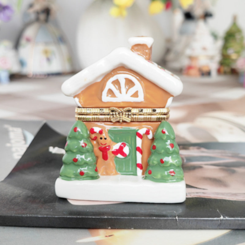 Hand-painted ceramic craft jewelry box ornament storage box