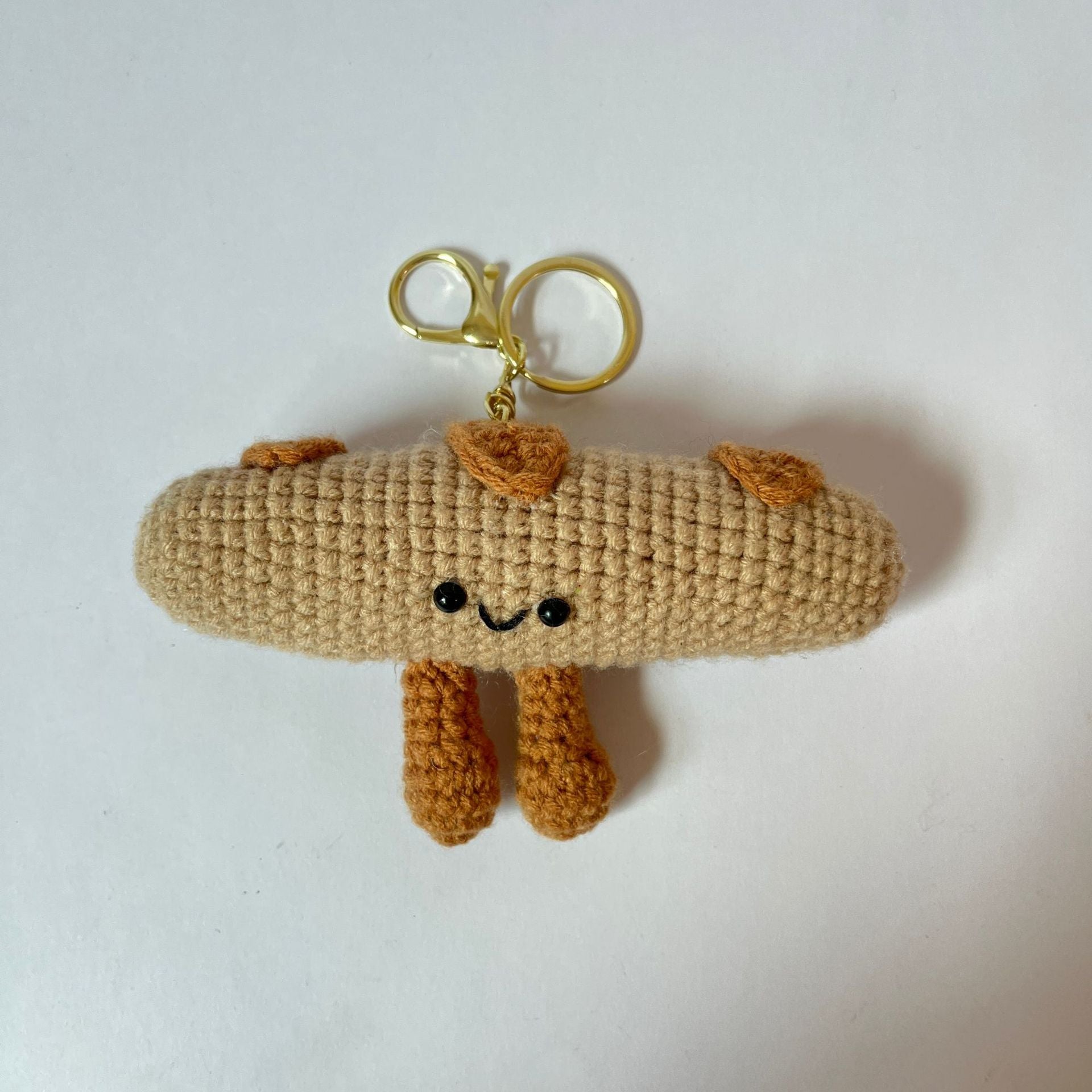 Hand-crocheted cartoon food-shaped doll keychain pendant