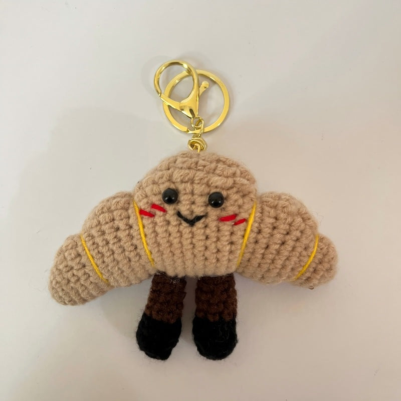 Hand-crocheted cartoon food-shaped doll keychain pendant