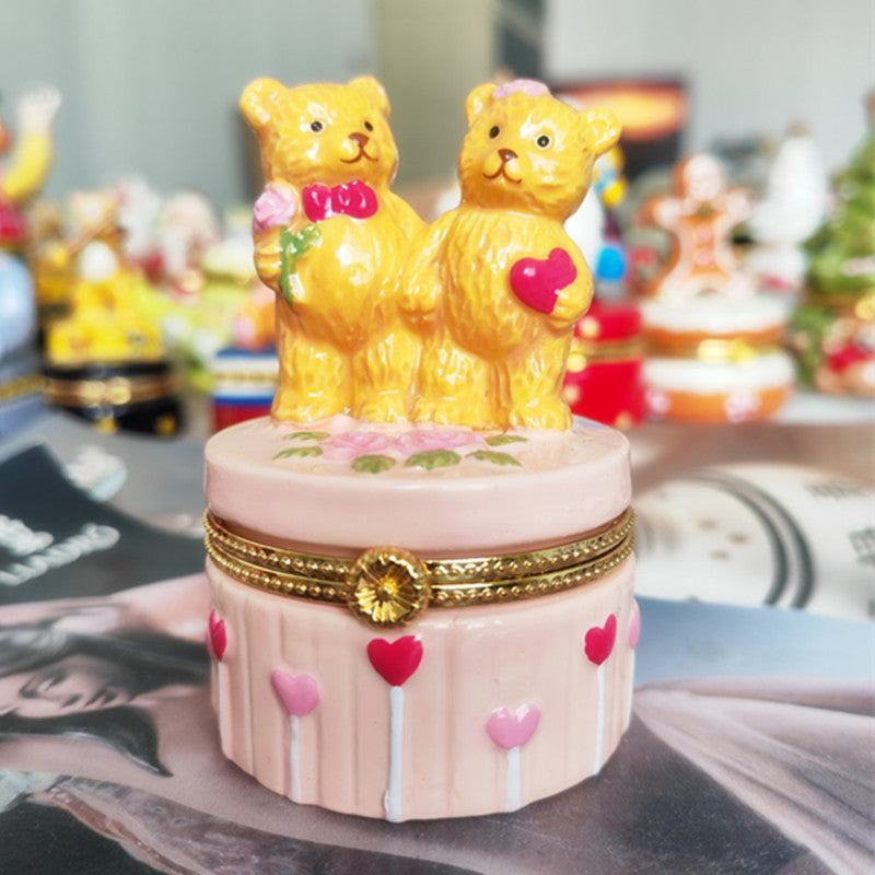 Hand-painted ceramic craft jewelry box ornament storage box