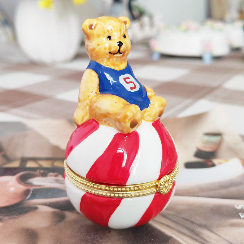 Hand-painted ceramic craft jewelry box ornament storage box