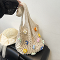 New minimalist beach bag, knitted loose-fitting tote bag
