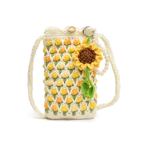 2026 New Tulip Knitted Wool Bag - Fresh and Cute Crossbody Bag
