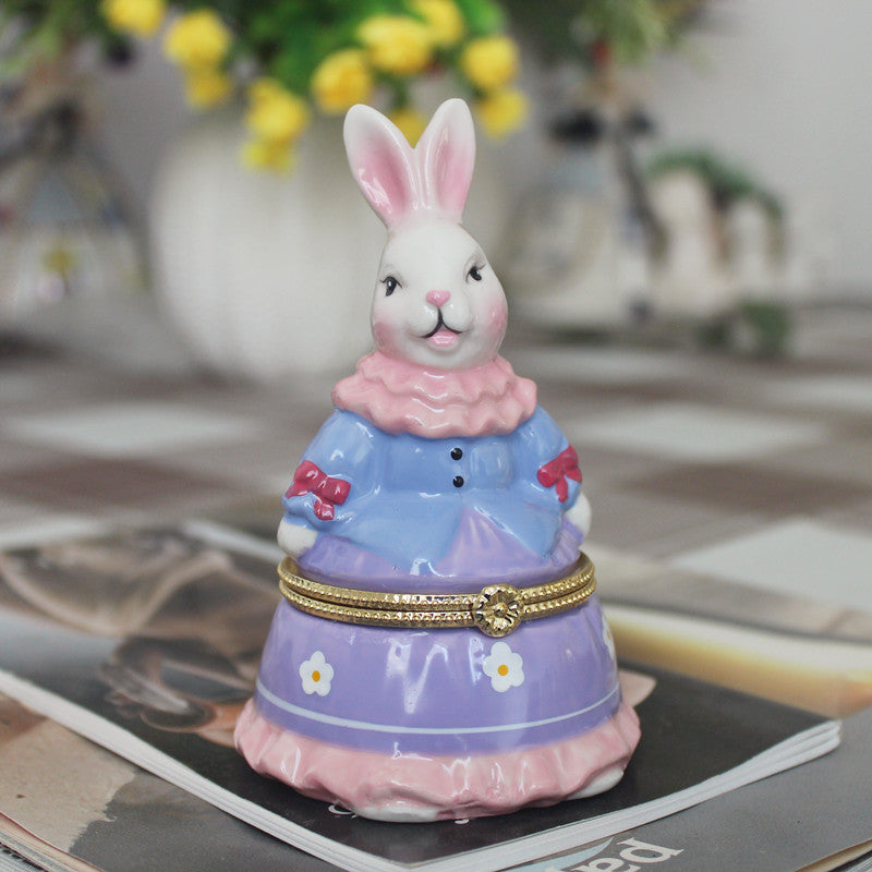 Hand-painted ceramic craft jewelry box ornament storage box