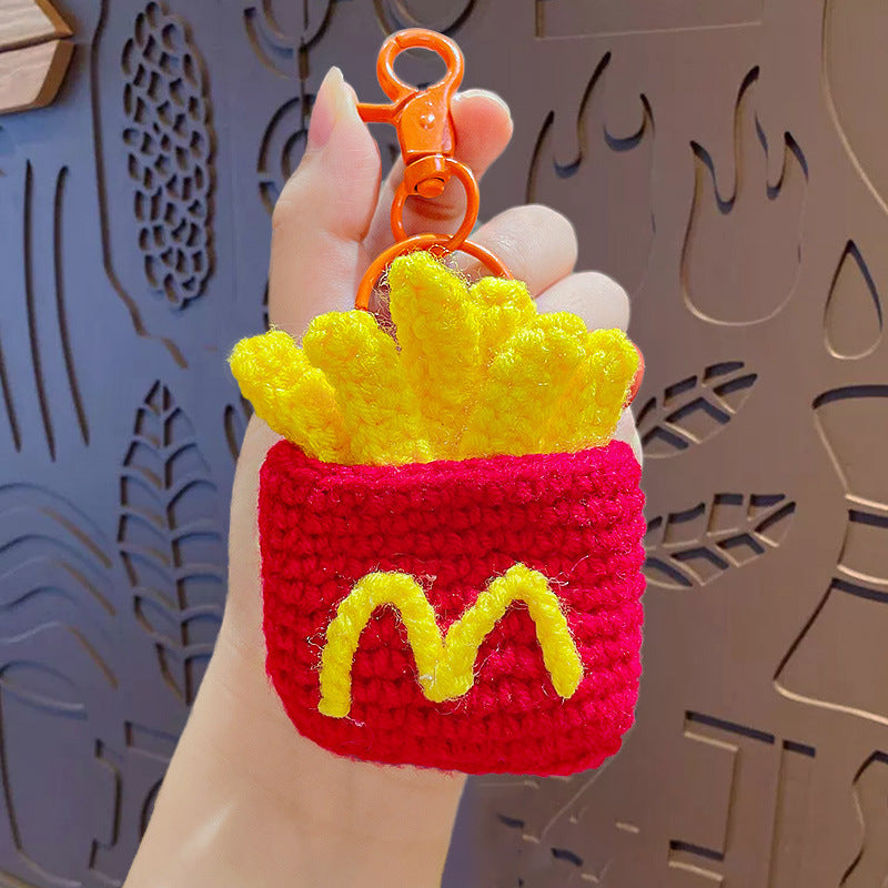 Hand-crocheted McDonald's Family Bucket series keychains