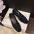 Women's niche handmade woven fishnet closed-toe sandals