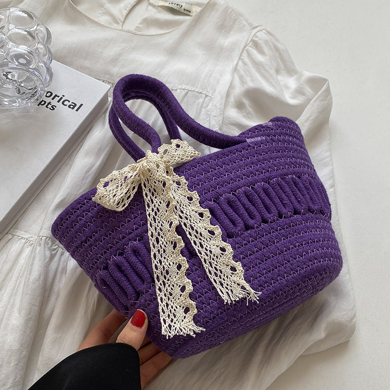 2026 New Style Basket Bag for Women, Fashionable Ins Style, Vacation-Style Rattan Beach Bag