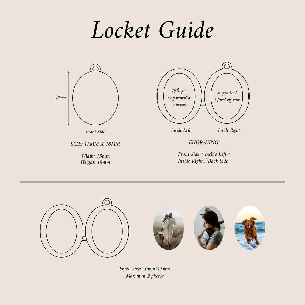 Personalized Oval Locket Necklace with Photo