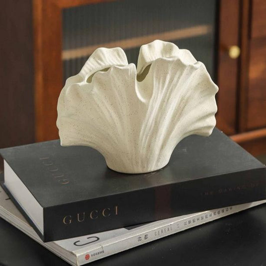 Handmade Ginkgo Leaf Ceramic Vase