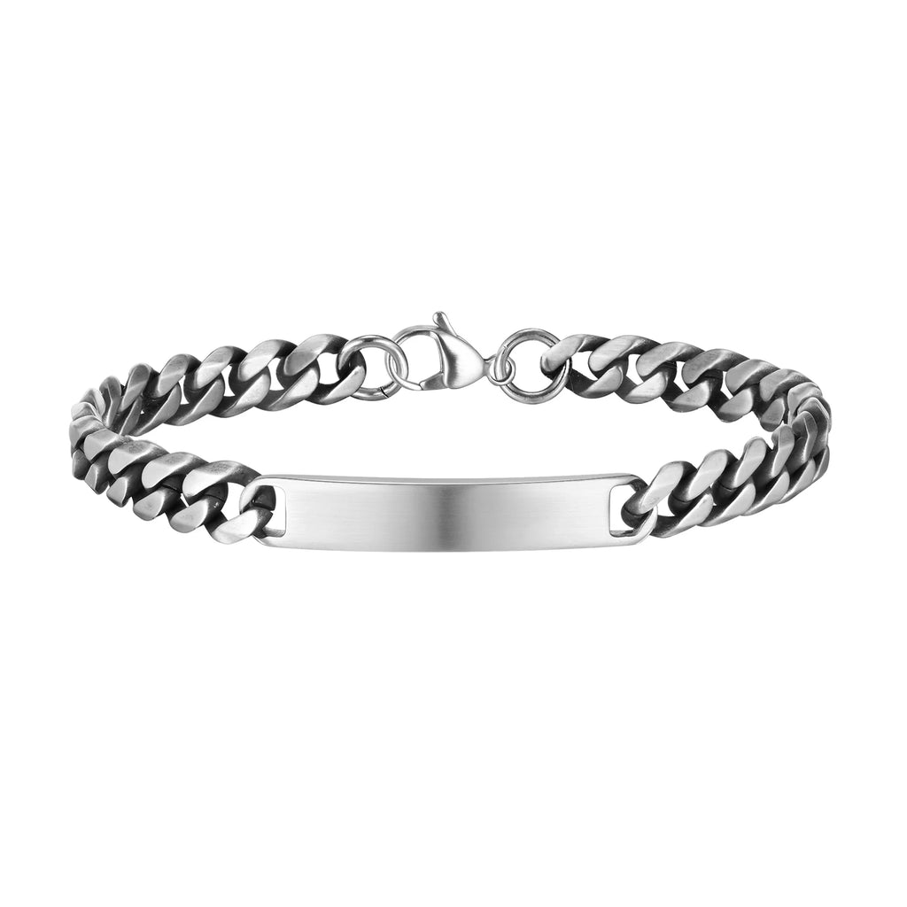 Custom stainless steel nameplate bracelet