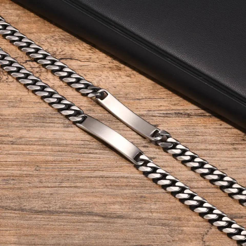 Custom stainless steel nameplate bracelet