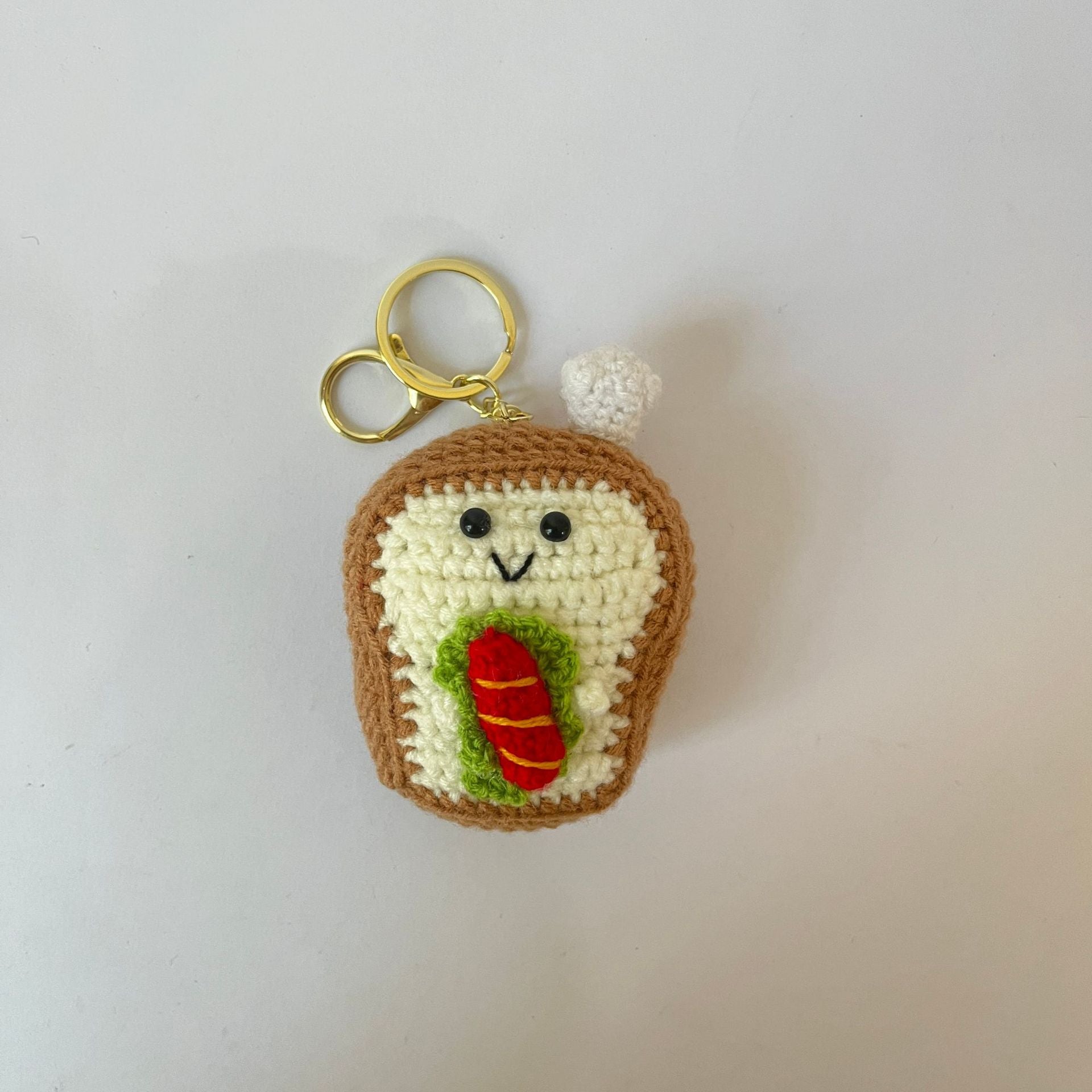 Hand-crocheted cartoon food-shaped doll keychain pendant