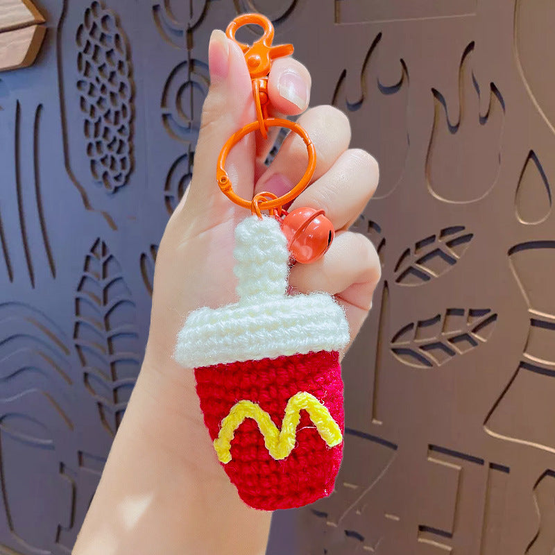 Hand-crocheted McDonald's Family Bucket series keychains