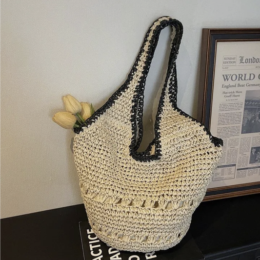 Bohemian style handwoven large-capacity beach bag