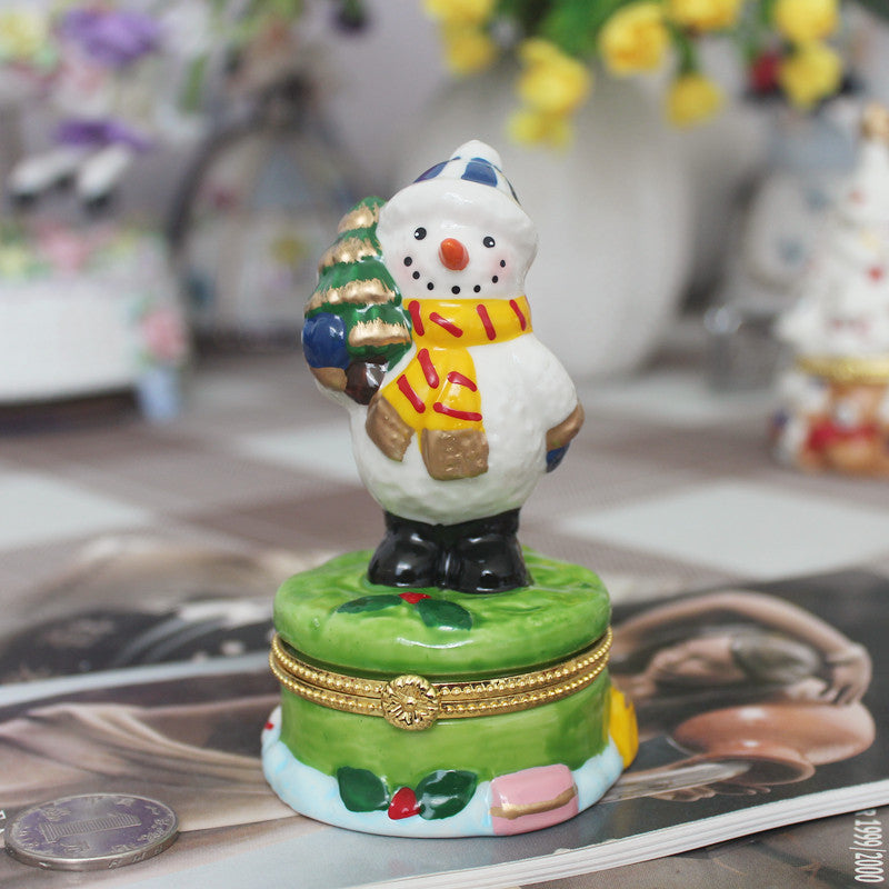 Hand-painted ceramic craft jewelry box ornament storage box
