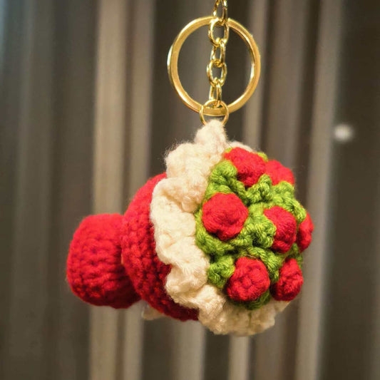 Handmade mini yarn bouquet Valentine's Day/New Year gift pendant