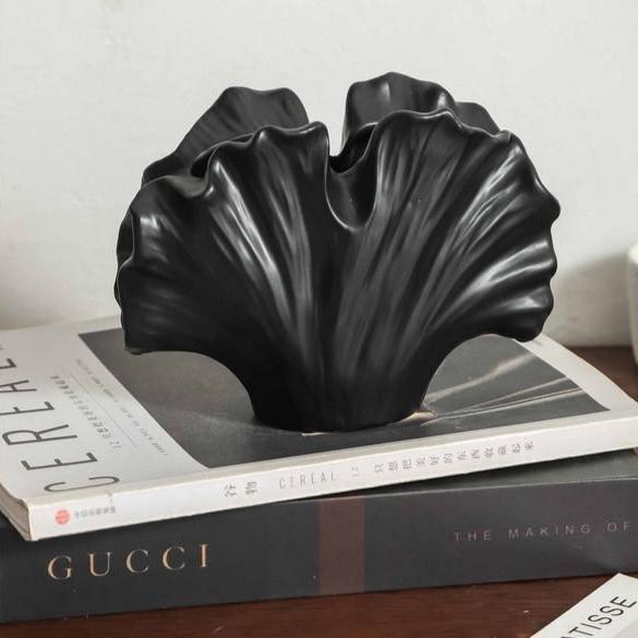 Handmade Ginkgo Leaf Ceramic Vase
